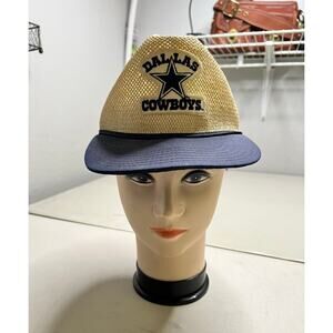 Rare Vintage Team NFL Dallas Cowboys Straw Cowboy Hat Cap “Cowboy Cap” Size REG